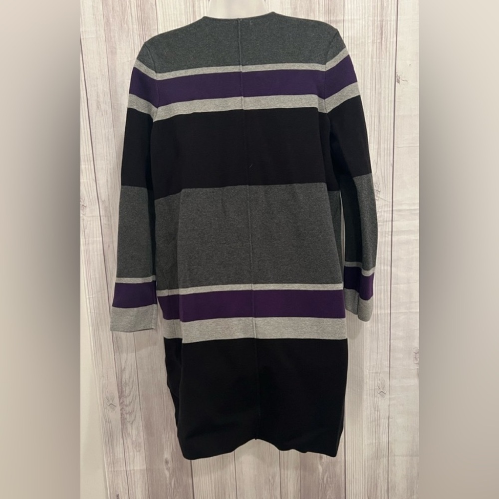 Calvin Klein Striped Open Front Cardigan Sweater Size Medium - Picture 6 of 8